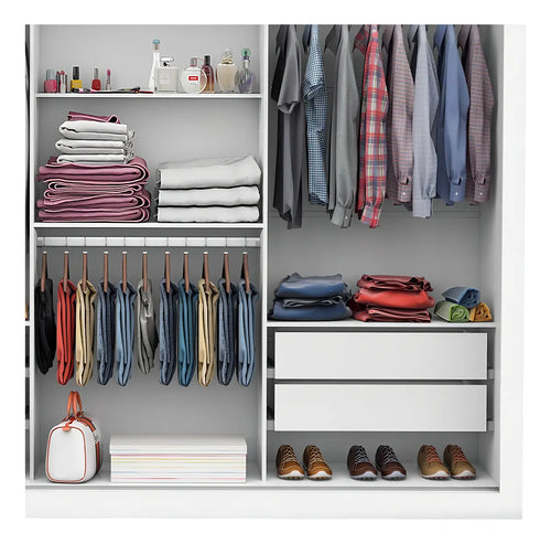 Imagem 7 de 9 de Guarda-Roupa Carioca Móveis Melissa Glass cor branco de MDP com 3 portas corrediças Branco