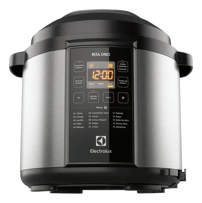Panela Pressão Elétrica Electrolux Digital Capacidade 6L Silenciosa Segura 10 Travas Segurança 15 Receitas Pré-Programadas 3 Níveis Pressão PCC20 Inox Preto Por Rita Lobo - Image 4