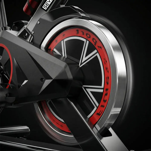 Imagem 3 de 9 de Bicicleta Ergométrica Fitness Para Cardio E Musculação Com Base Cor Preto E Vermelho 6kg Inercia Marca Sevenfit