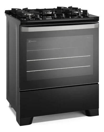 Imagem 4 de 5 de Fogão 5 Bocas Electrolux Preto Efficient Mesa de Vidro PerfectCook e Grades de Ferro (FE5GB) Bivolt