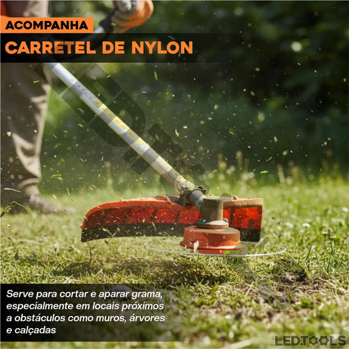 Imagem 6 de 9 de Roçadeira Knakasaki 75cc 3,5hp Gasolina 2 Tempos Profissional Multifuncional 4 Em 1
