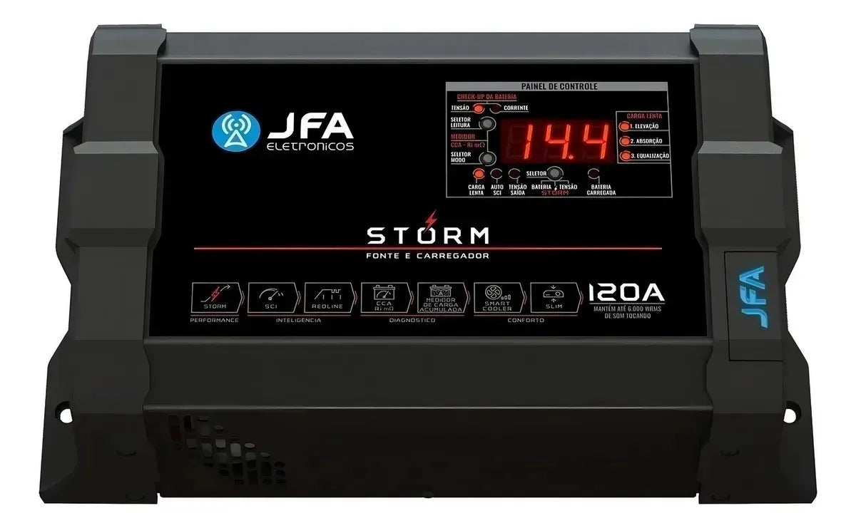 Fonte carregador automotiva JFA 120A STORM 1800W cor preto - Image 3