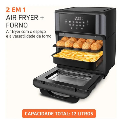Imagem 2 de 9 de Fritadeira Elétrica AFON-12L-BG Forno Oven 12 Litros Preto Mondial