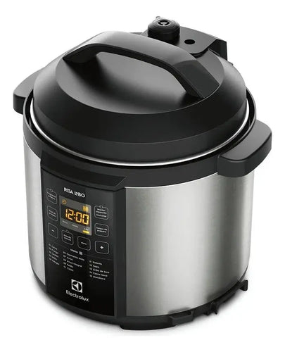 Imagem 3 de 6 de Panela Pressão Elétrica Electrolux Digital Capacidade 6L Silenciosa Segura 10 Travas Segurança 15 Receitas Pré-Programadas 3 Níveis Pressão PCC20 Inox Preto Por Rita Lobo