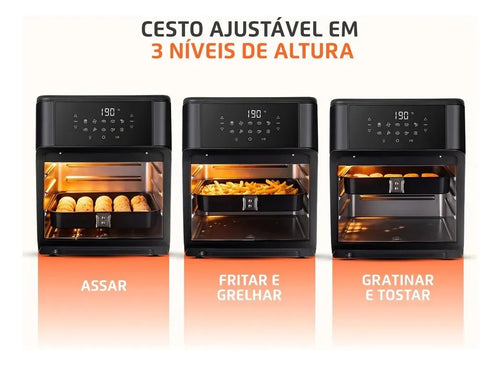 Imagem 5 de 9 de Fritadeira Elétrica AFON-12L-BG Forno Oven 12 Litros Preto Mondial