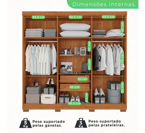 Imagem 3 de 6 de Guarda-roupa Casal 6 Portas 2 Gavetas França Cinemomo/Off-White
