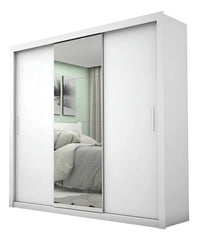 Guarda-Roupa Carioca Móveis Melissa Glass cor branco de MDP com 3 portas corrediças Branco