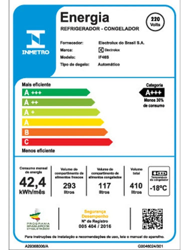 Imagem 8 de 8 de Geladeira Electrolux Frost Free Inverter 410L Efficient com AutoSense Inox Look IF46S