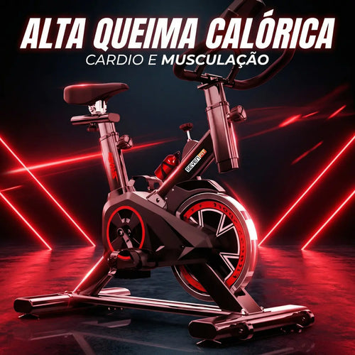 Imagem 7 de 9 de Bicicleta Ergométrica Fitness Para Cardio E Musculação Com Base Cor Preto E Vermelho 6kg Inercia Marca Sevenfit
