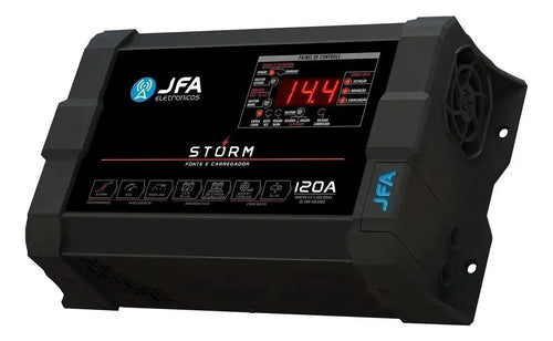 Imagem 2 de 4 de Fonte carregador automotiva JFA 120A STORM 1800W cor preto