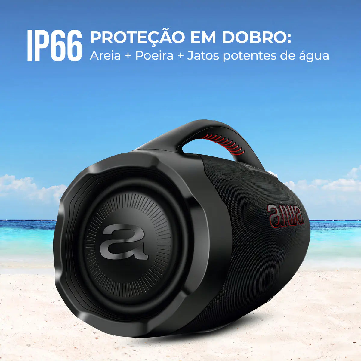 Caixa De Som Boombox Aiwa AWS-BBS-01B 200w IP66 30hs De Bateria Cor Preto - Image 6