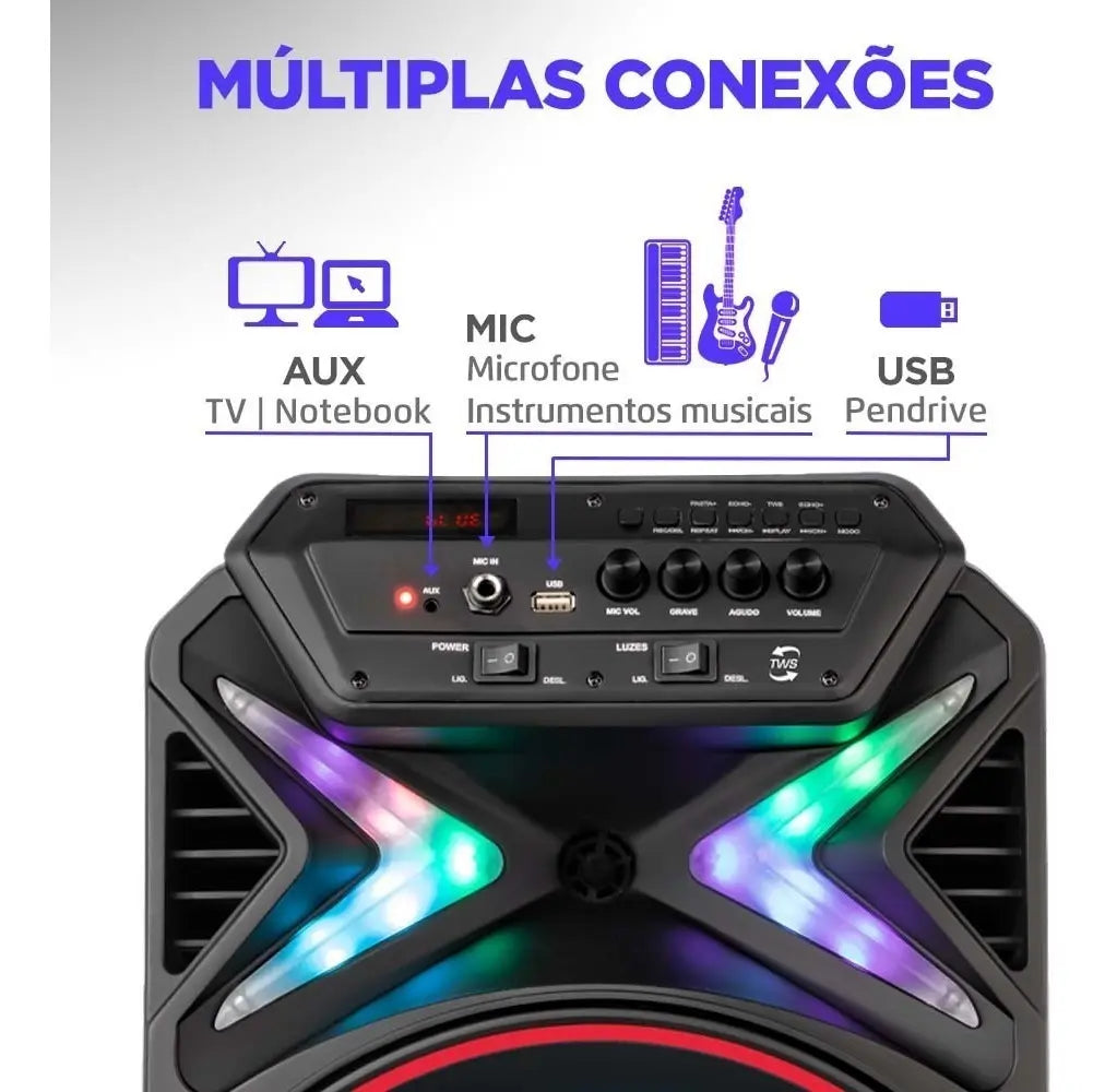 Caixa Amplificada Connect Lights Cm-400 Mondial Cor Preto - Image 4