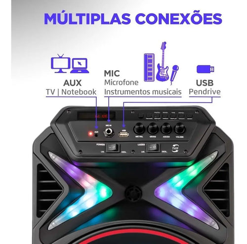 Imagem 4 de 5 de Caixa Amplificada Connect Lights Cm-400 Mondial Cor Preto
