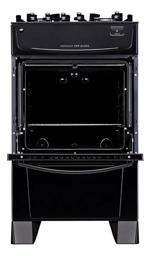 Imagem 7 de 8 de Fogão 4 Bocas Atlas Mônaco Top Glass com Mesa de Vidro e Acendimento Automático Preto Bivolt