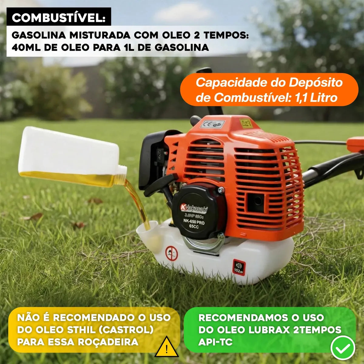 Roçadeira Knakasaki 75cc 3,5hp Gasolina 2 Tempos Profissional Multifuncional 4 Em 1 - Image 9
