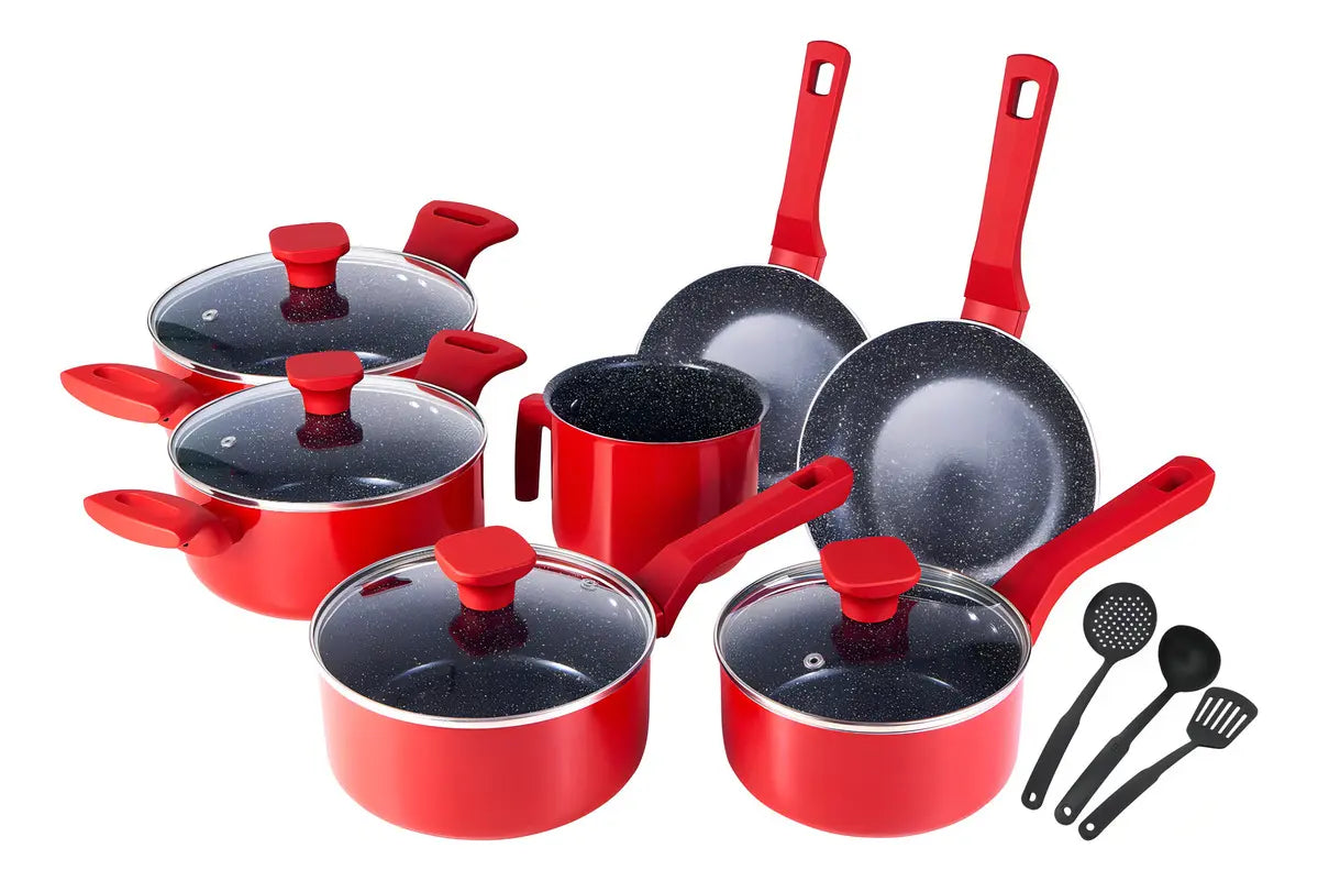 Conjunto Panelas Indução Cerâmico Pratic Cook Red 10 Pç Mimo - Image 2