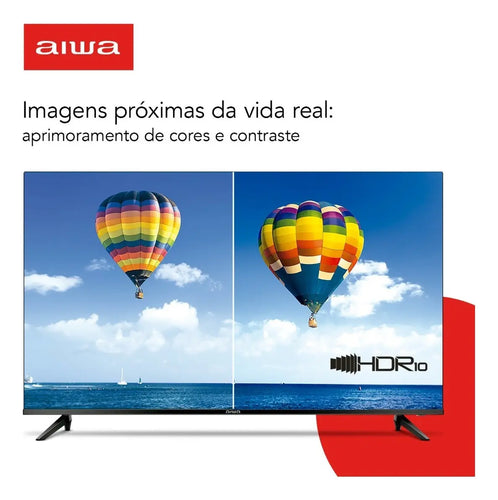 Imagem 2 de 9 de Smart TV AIWA 32” Android HD Borda Ultrafina HDR10 Dolby Áudio AWS-TV-32-BL-02-A