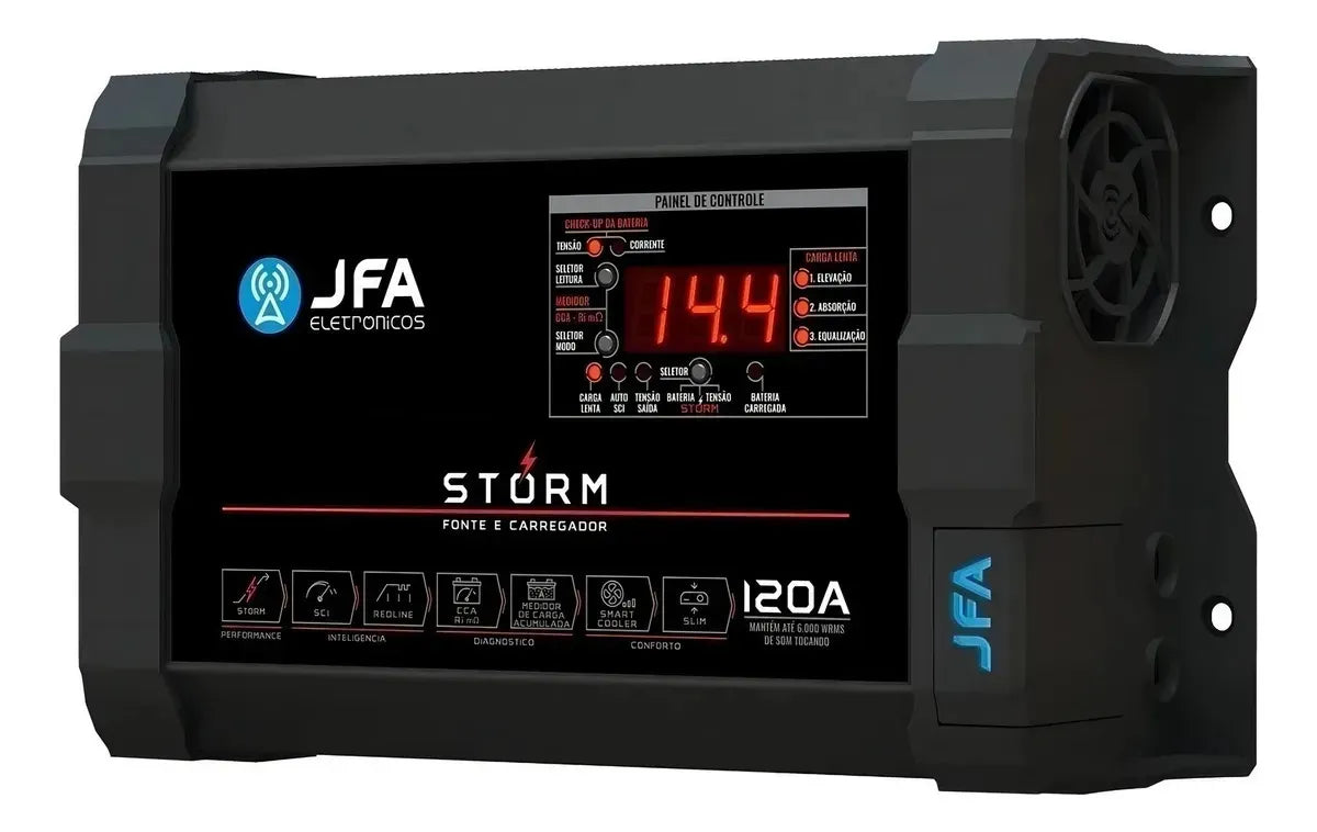 Fonte carregador automotiva JFA 120A STORM 1800W cor preto - Image 1