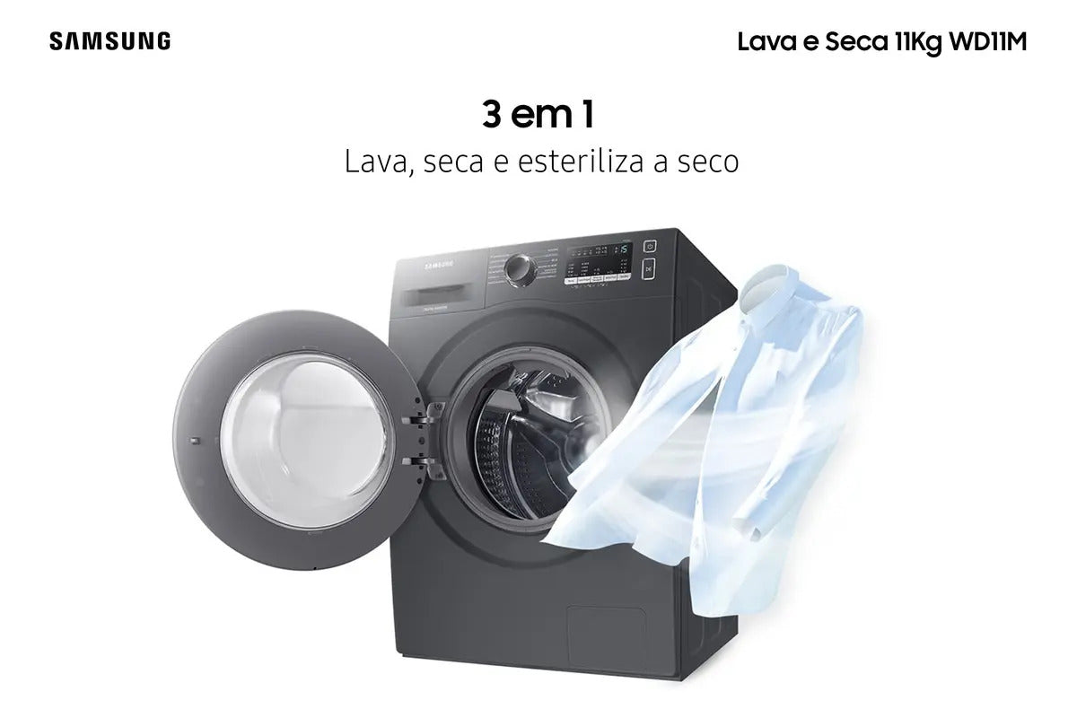 Lava E Seca Samsung Wd11m Com Digital Inverter Inox 11kg Cor Inox look - Image 2