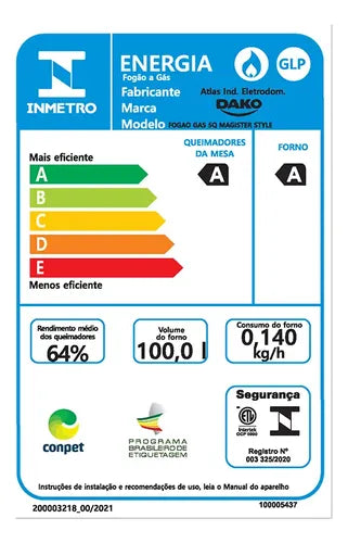 Fogão 5 Bocas Dako Magister Style Mesa De Vidro Preto - Image 7