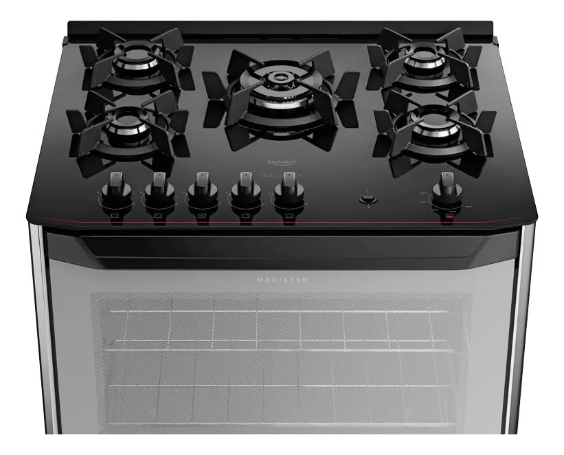 Fogão 5 Bocas Dako Magister Style Mesa De Vidro Preto - Image 3