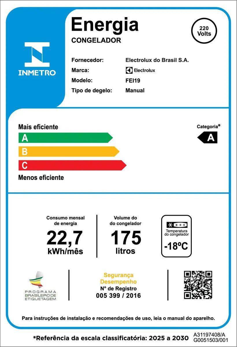 Freezer Vertical Fei19 175l Inverter Branco Electrolux - Image 7
