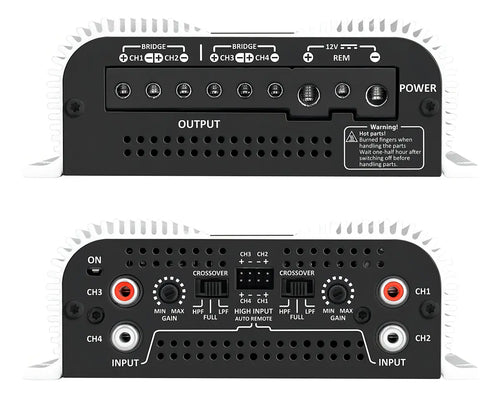 Imagem 4 de 10 de Modulo Amplificador Taramps Ts1200X4 2 Ohms 1200W Potencia Som Automotivo Alto Falante Driver Super Tweeter Entrada RCA 4 Canais Estereo Crossover HPL LPF FULL Conexao Bridge Branco Carro Camionete