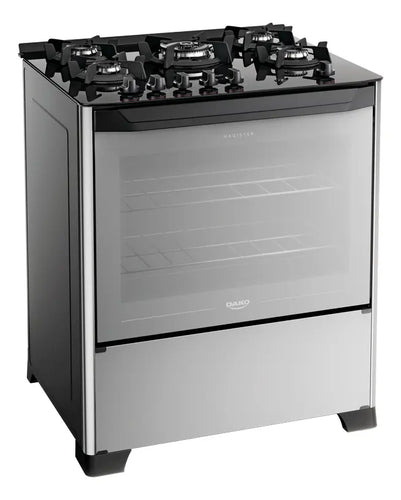 Imagem 1 de 7 de Fogão 5 Bocas Dako Magister Style Mesa De Vidro Preto